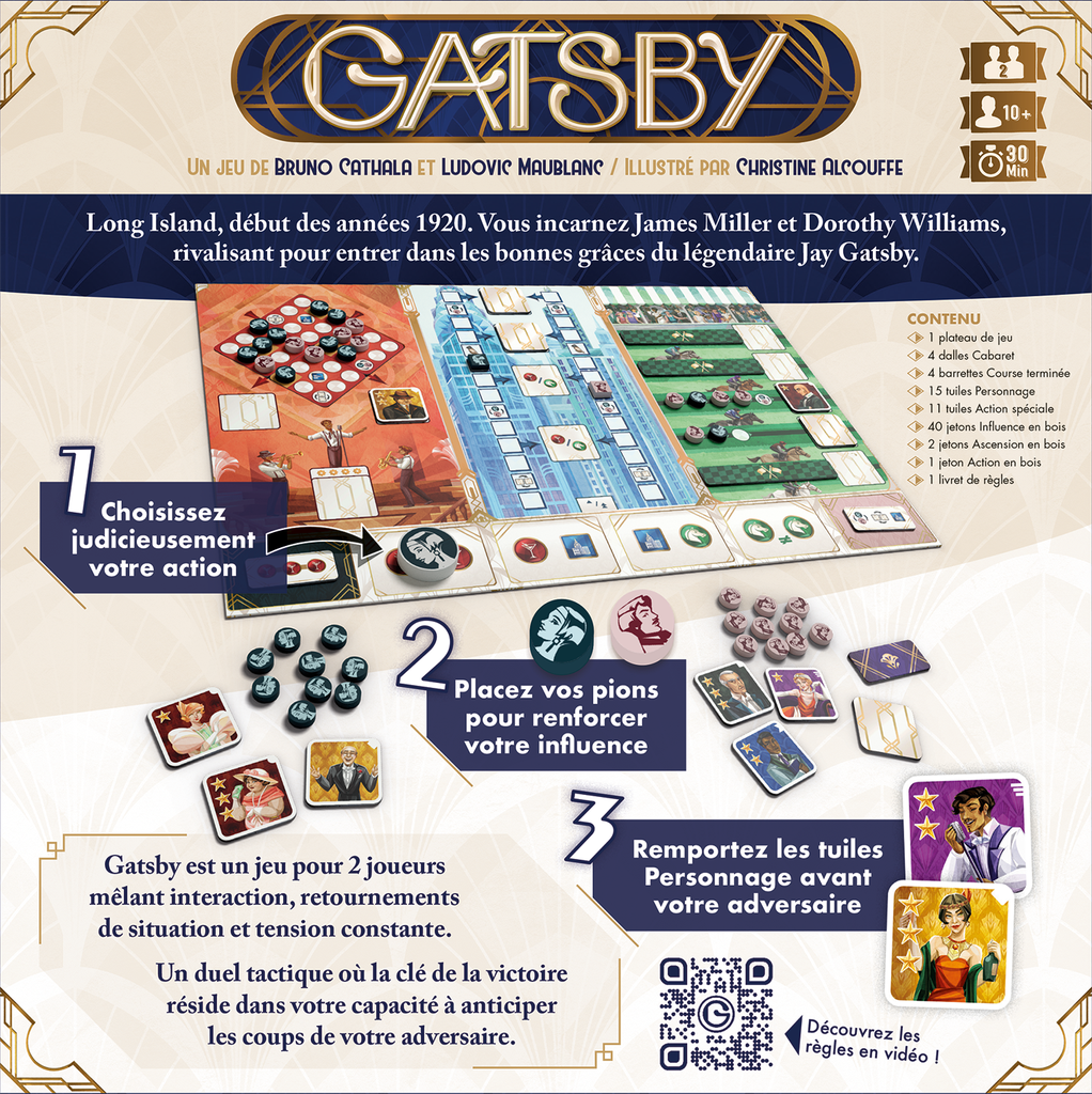Dos de la boîte du jeu Gatsby