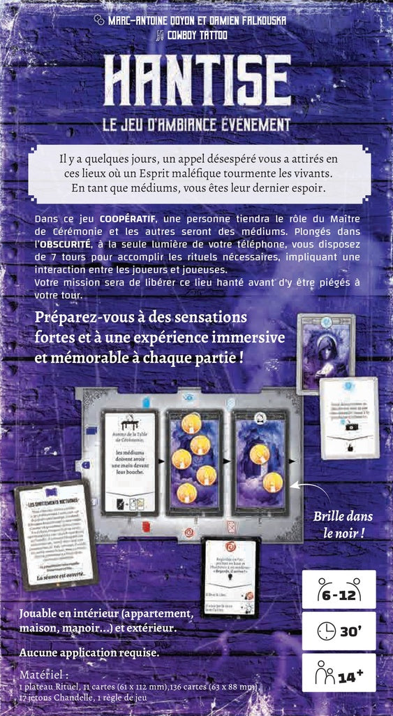 Dos de la boîte du jeu hantise