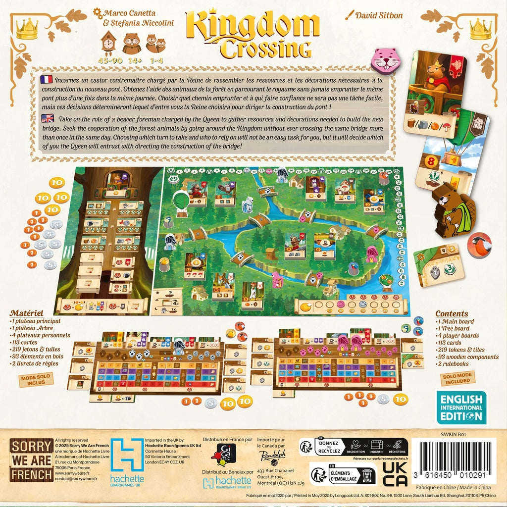 dos de la boite du jeu kingdom crossing