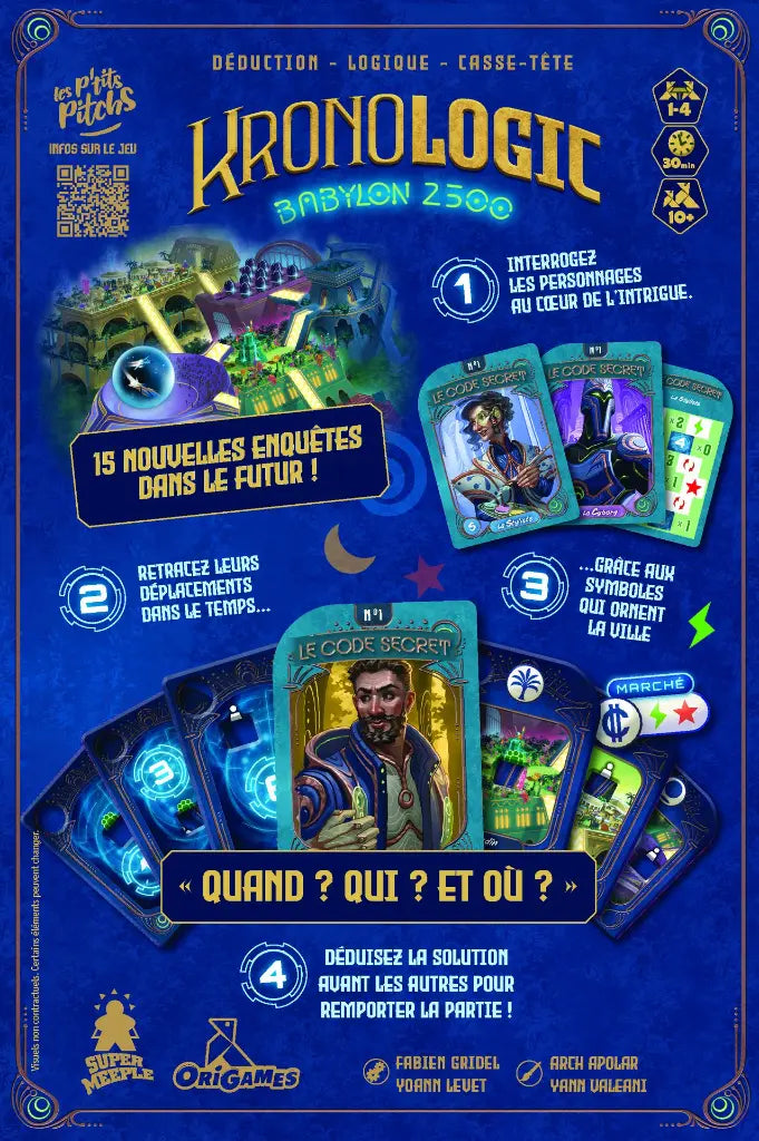 Dos de la boite du jeu Kronologic Babylon