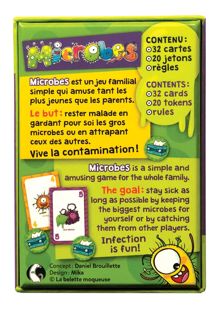 Dos de la boîte du jeu de société microbes