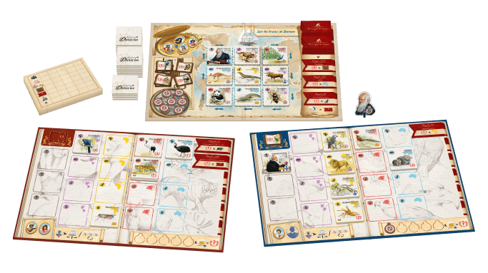 Matériel du jeu Sur les traces de Darwin