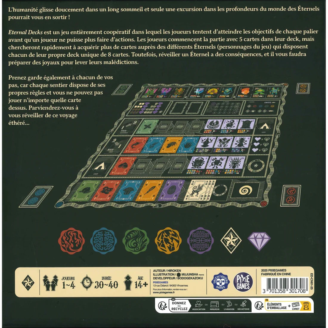 Dos de la boîte du jeu eternal decks