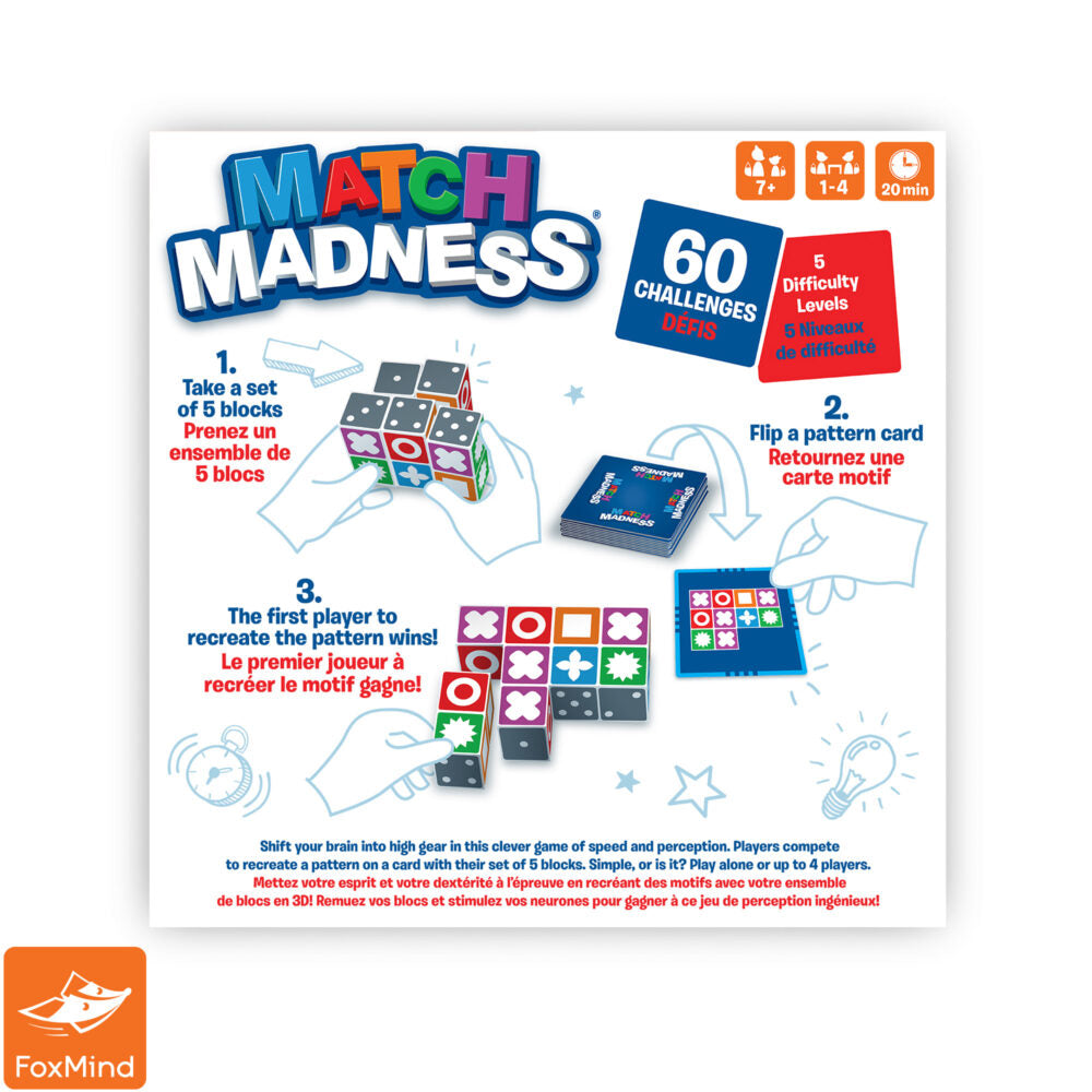 Dos de la boite du jeu Match madness