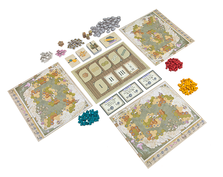 Matériel du jeu de la guilde des expéditions marcahndes