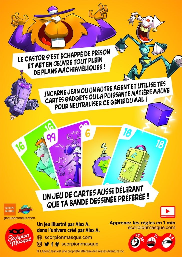 Dos de la boîte du jeu l'agent Jean