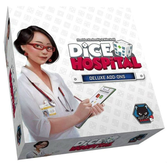 Boîte de l'extension Deluxe pour le jeu Dice Hospital