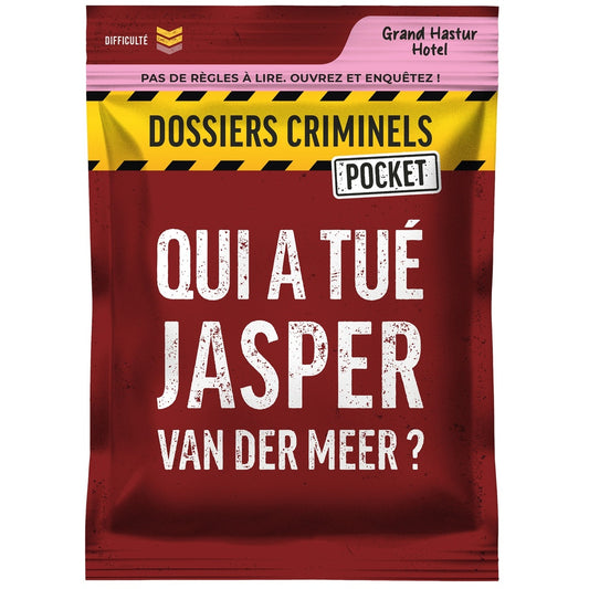 emballage du jeu Dossier Criminel, qui a tué Jasper Van Der Meer en français
