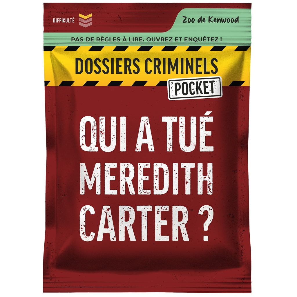 Emballage du jeu Dossier criminel, qui a tué Meredith Carter en français