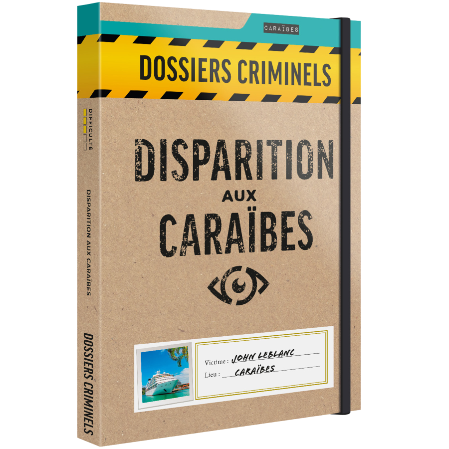Boite du jeu dossier criminel - Disparition aux caraibes