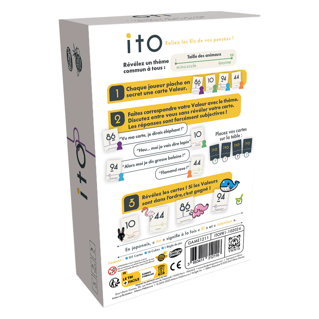 Dos de la boîte du jeu Ito