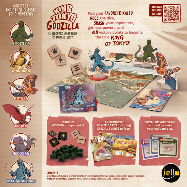 dos de la boîte du jeu King of tokyo : Godzilla edition en français
