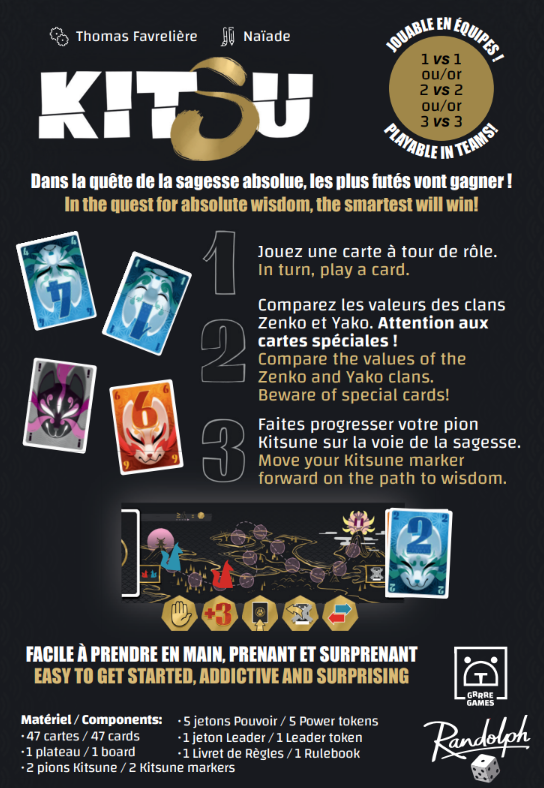 Dos de la boîte du jeu Kitsu