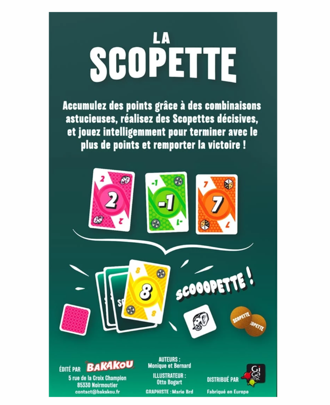 Dos de la boîte du jeu la scopette