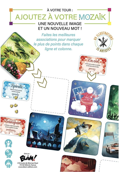 dos de la boîte du jeu Mozaik