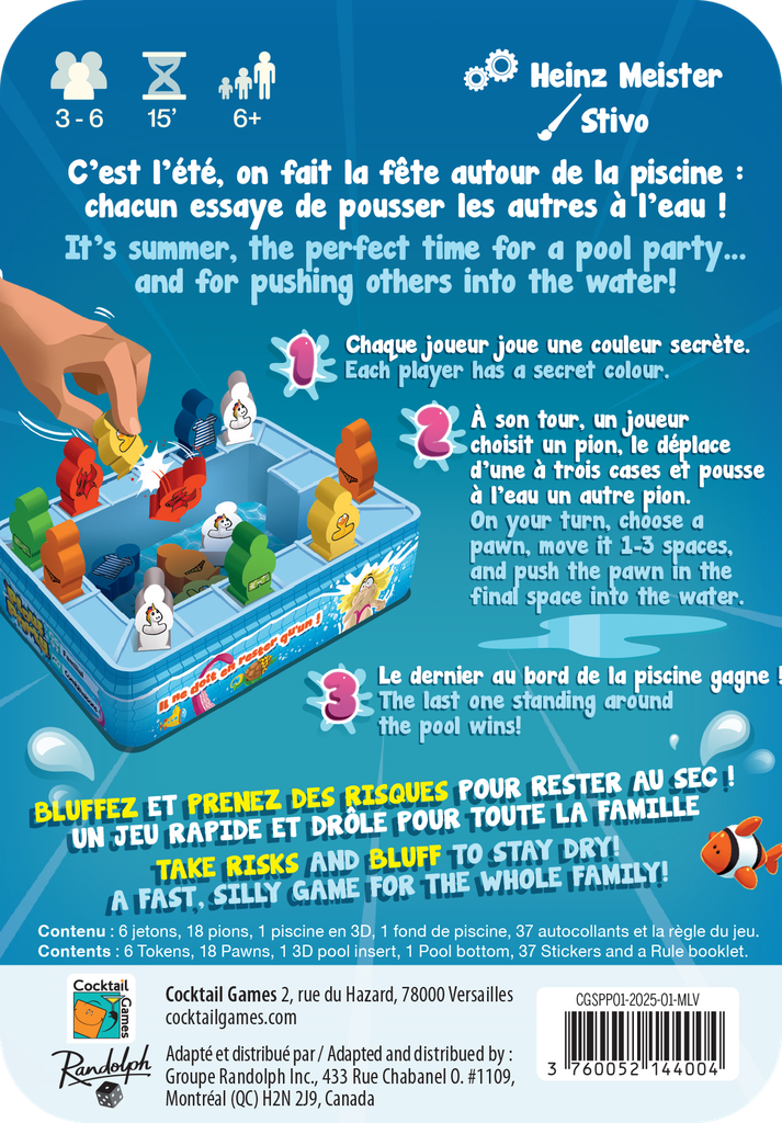 Dos de la boîte du jeu splash party