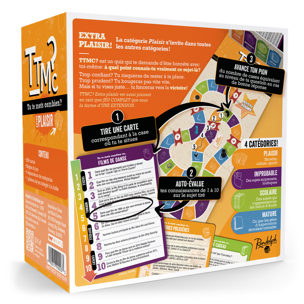 Dos de la boîte du jeu TTMC extra plaisir