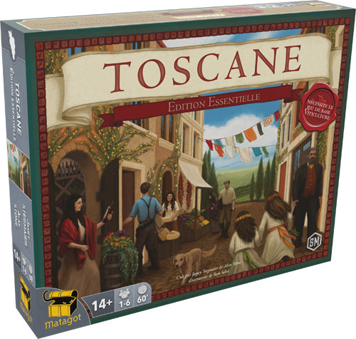 Boîte du de l'extension Toscane pour le jeu viticulture