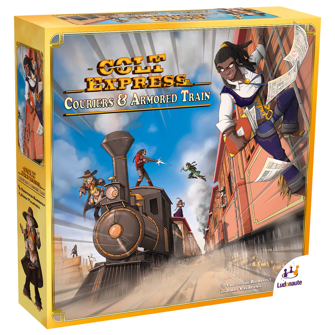Boîte de l'Extension Convoyeur et train blindé pour le jeu colt express en français