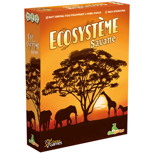Boite du jeu Ecosystème, version Savane en franças