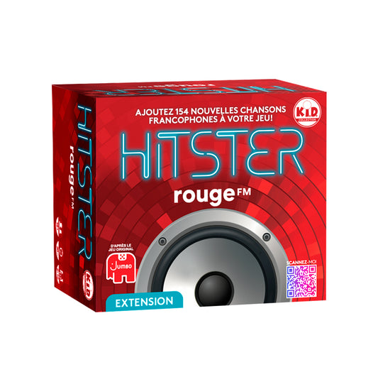 Boîte de l'extension rouge FM du jeu Hitster