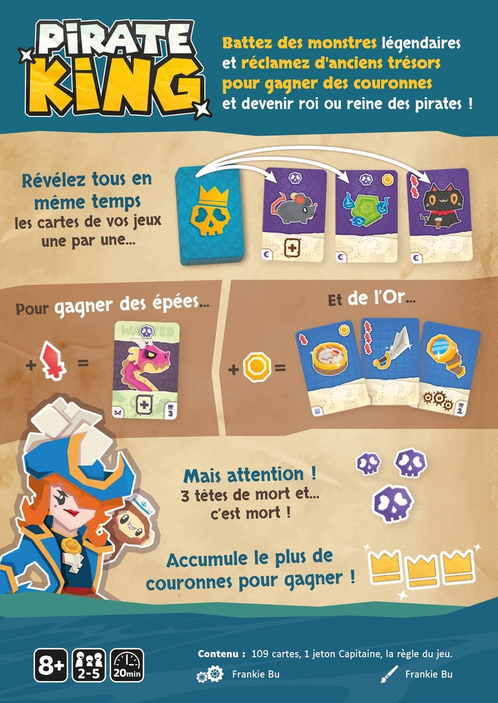 Dos de la boite du jeu pirate King