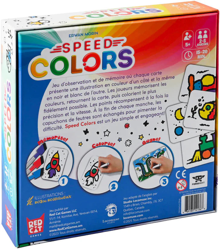 Dos de la boîte du jeu speed colors