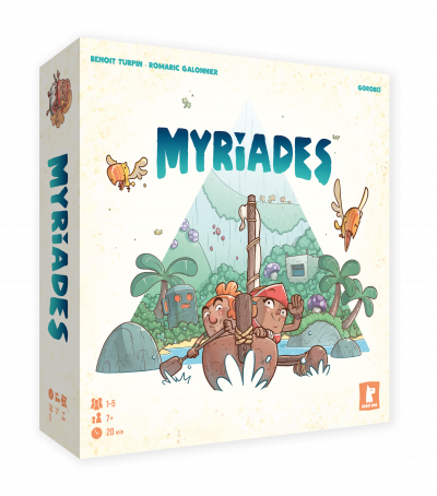Boîte du jeu Myriades en français et en anglais